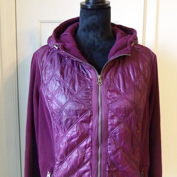 Athleta Jackets & Coats Athleta Fleece Quilted Jacket Purple Sz Xl